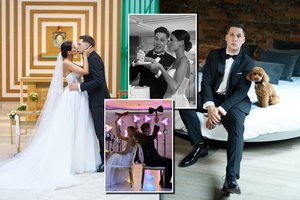 Atlikėjas Alekna paviešino pasakiškus vestuvių kadrus: miškų apsuptyje tuokėsi per audrą