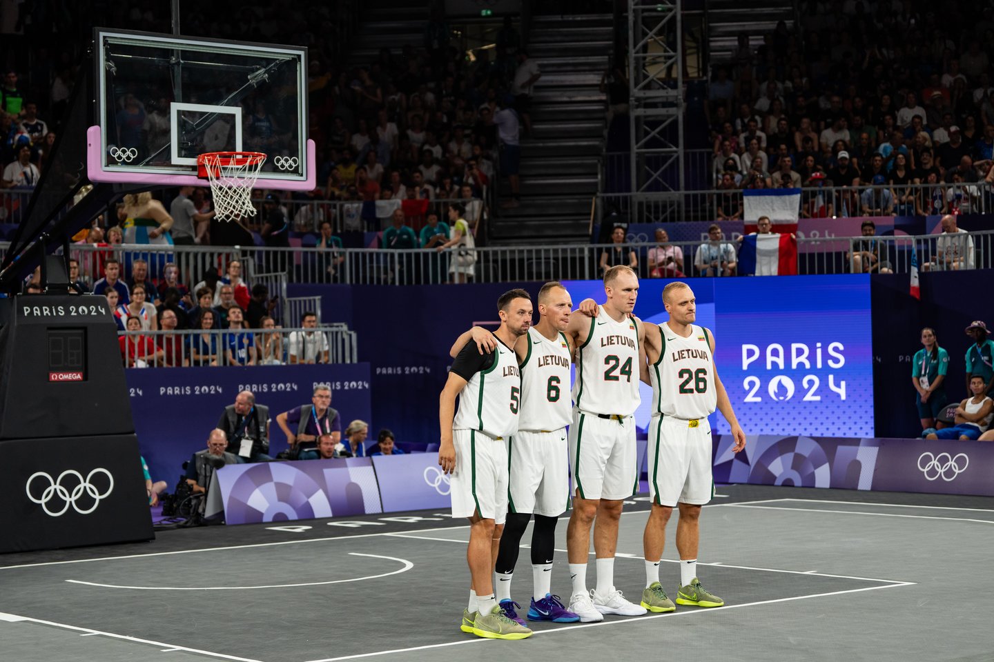 Lietuvos 3x3 rinktinė pralaimėjo Prancūzijai.<br> V.Dranginio/LTOK nuotr.
