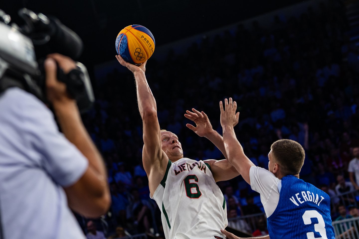 Lietuvos 3x3 rinktinė pralaimėjo Prancūzijai.<br> V.Dranginio/LTOK nuotr.