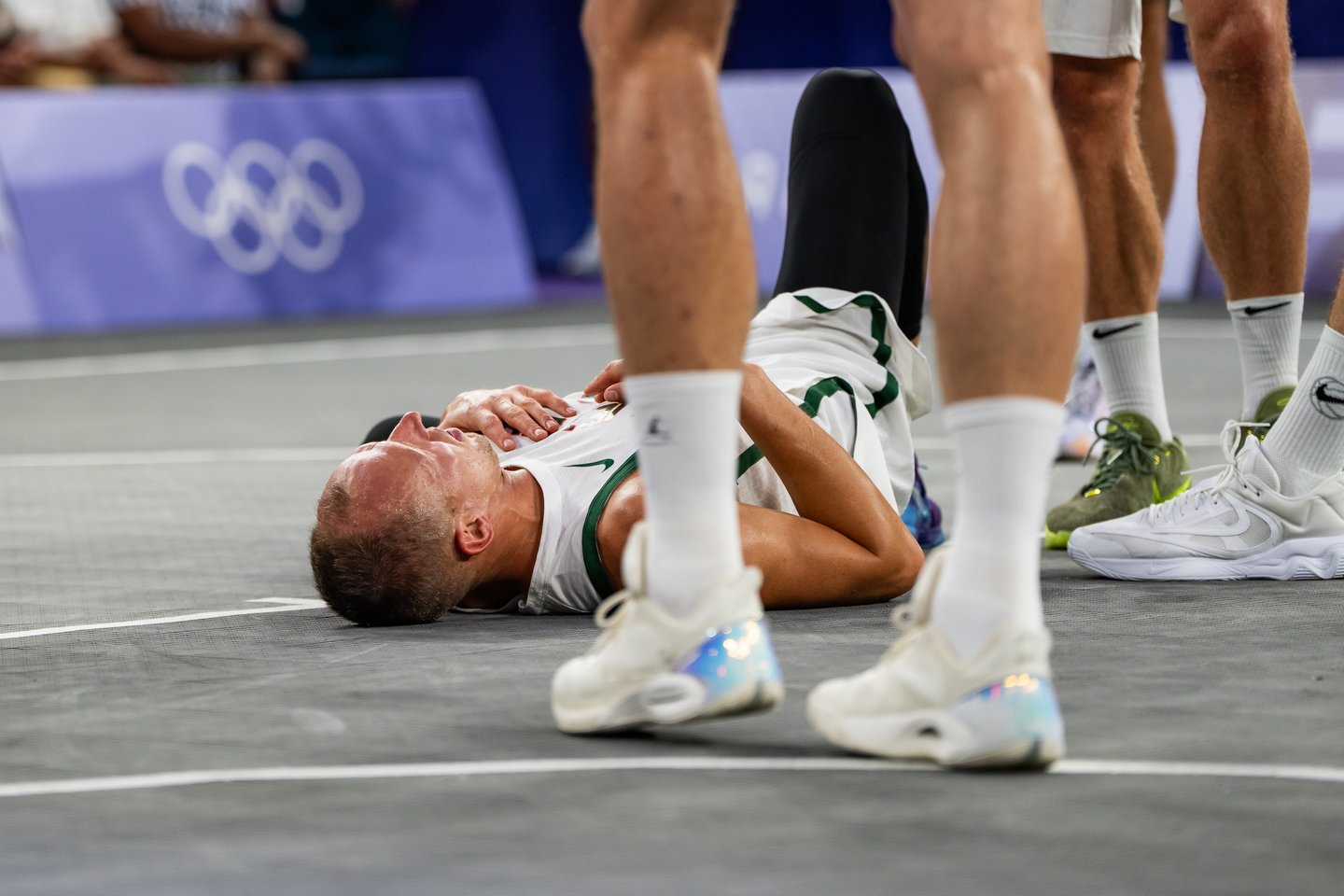 Lietuvos 3x3 rinktinė pralaimėjo Prancūzijai.<br> V.Dranginio/LTOK nuotr.
