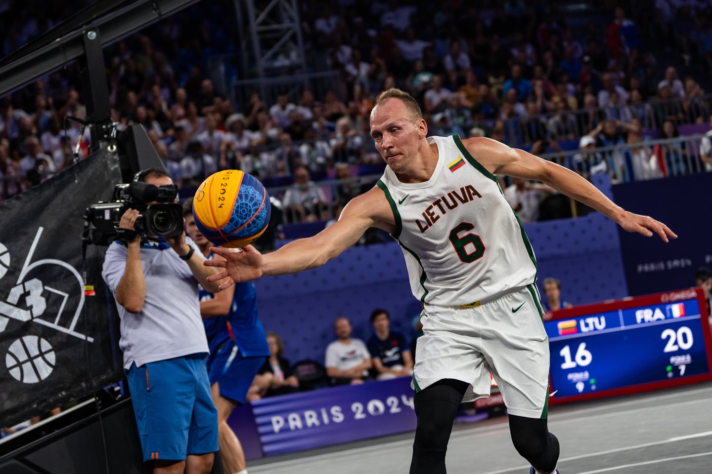 Lietuvos 3x3 rinktinė pralaimėjo Prancūzijai.<br> V.Dranginio/LTOK nuotr.