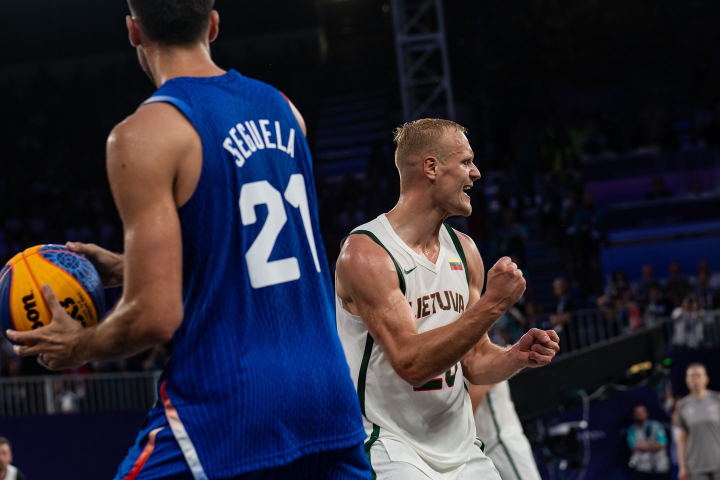 Lietuvos 3x3 rinktinė pralaimėjo Prancūzijai.<br> V.Dranginio/LTOK nuotr.