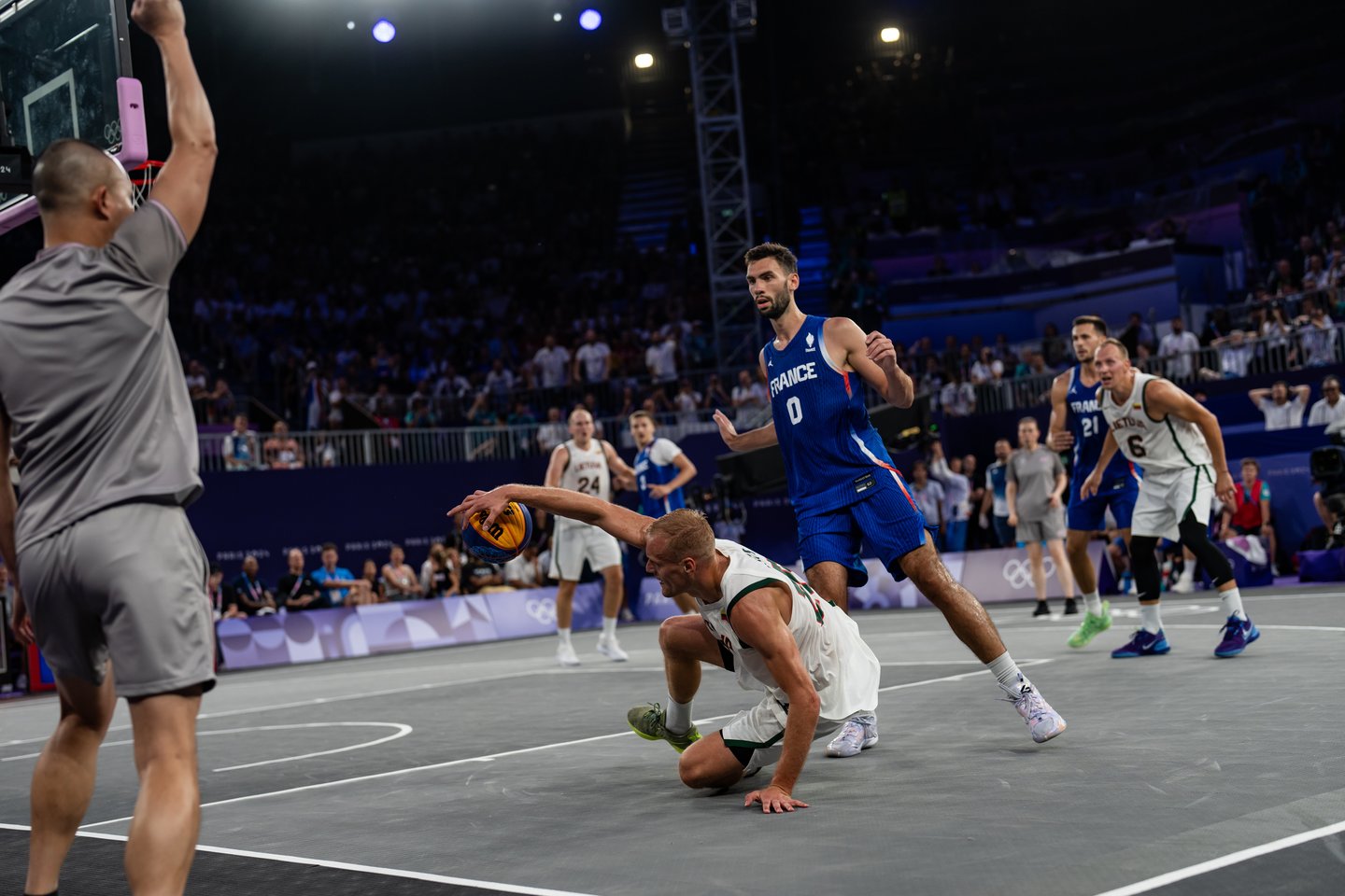 Lietuvos 3x3 rinktinė pralaimėjo Prancūzijai.<br> V.Dranginio/LTOK nuotr.