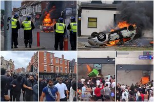 JK tęsiasi nevaldomos riaušės: sprogimai, padegti viešbučiai su migrantais, stipriai sužeisti pareigūnai