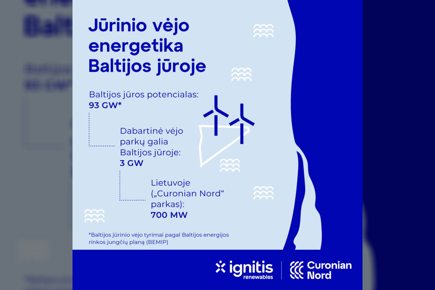 Jūrinio vėjo energetika Baltijos jūroje.<br>Organizacijos nuotr.