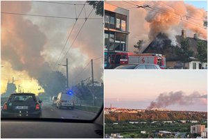 Kaune užsiliepsnojo medinis namas: gaisrą gesino 5 autocisternos