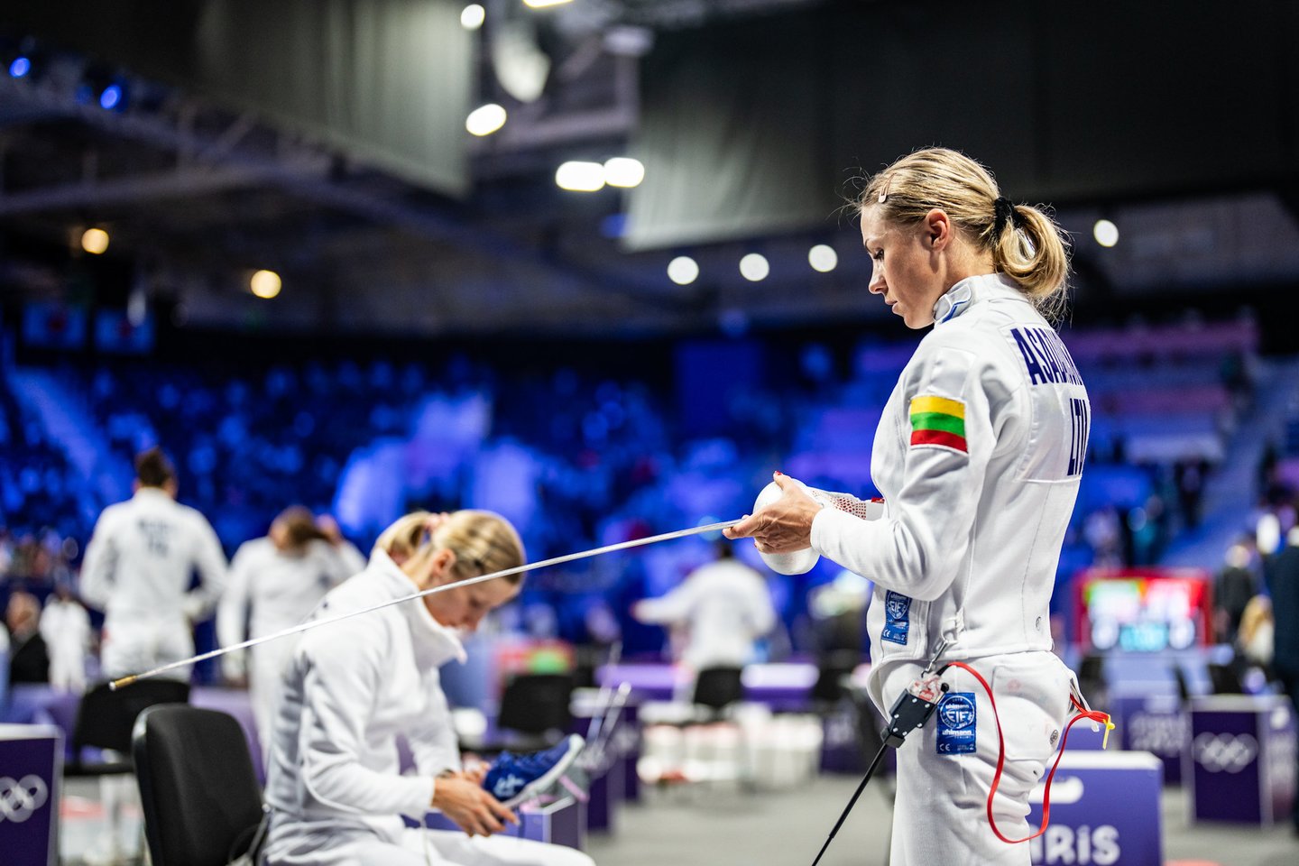 Šiuolaikinės penkiakovės pirmųjų varžybų akimirkos – lietuvės užfiksavo identiškus rezultatus<br>V.Dranginio/LTOK nuotr.