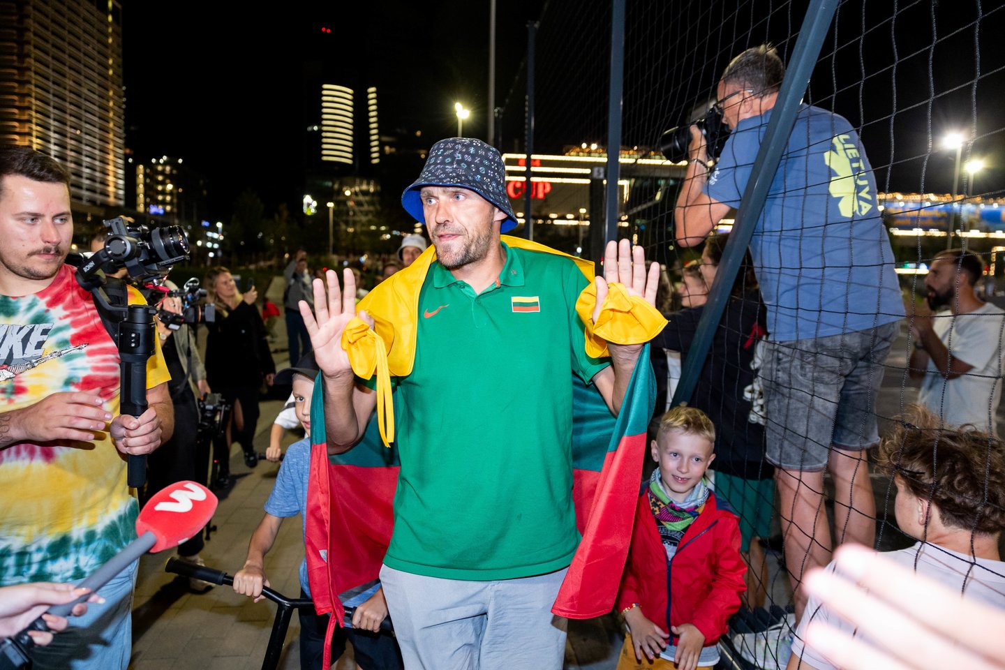 Lietuvos trijulių rinktinė iškilmingai sutikta Vilniuje <br>T. Bauro nuotr.