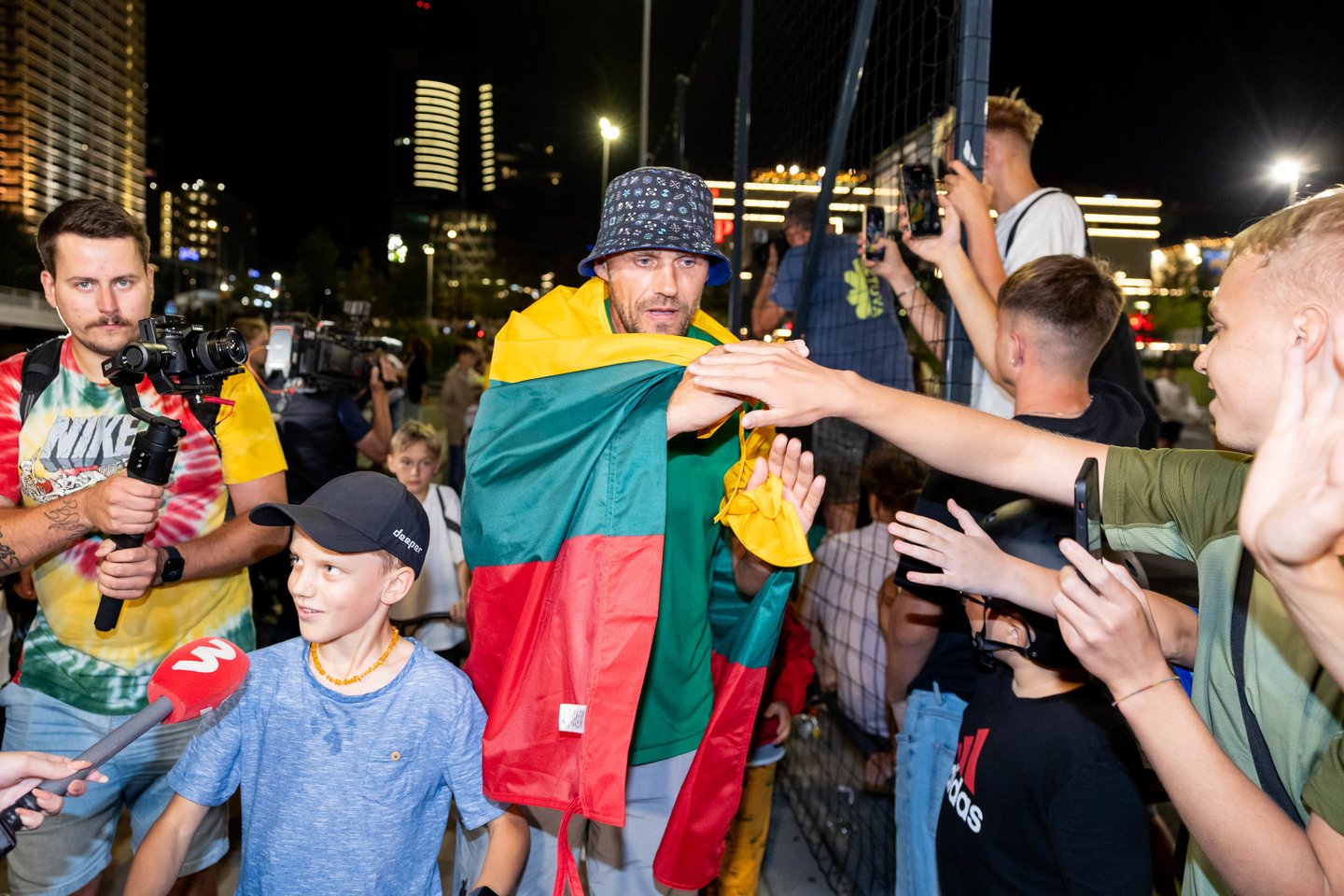 Lietuvos trijulių rinktinė iškilmingai sutikta Vilniuje <br>T. Bauro nuotr.