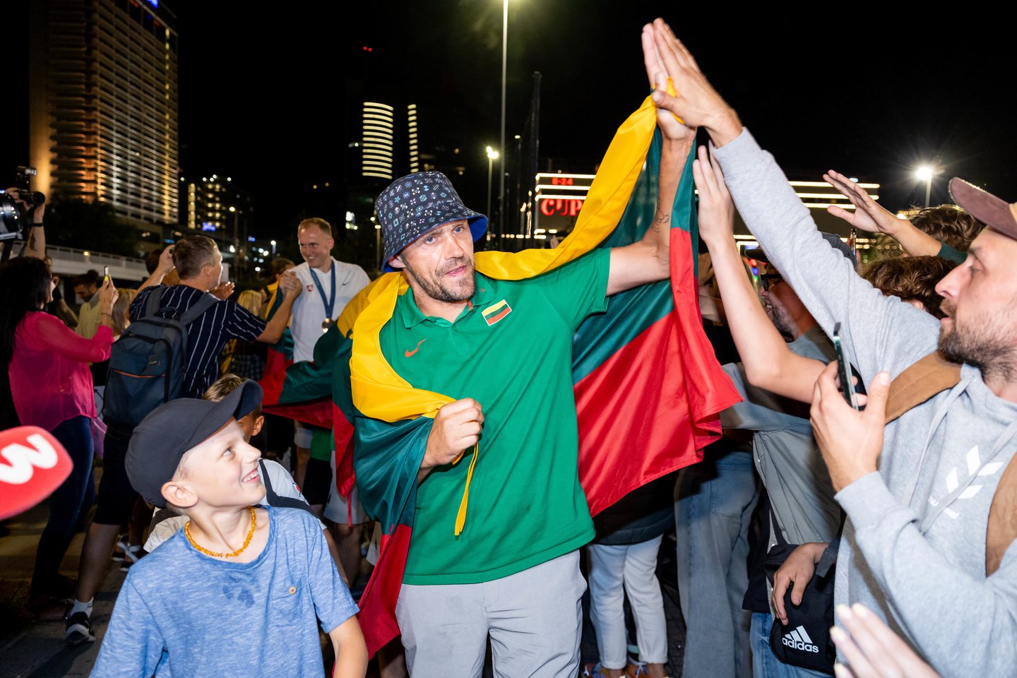 Lietuvos trijulių rinktinė iškilmingai sutikta Vilniuje <br>T. Bauro nuotr.