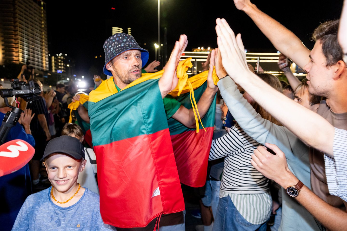 Lietuvos trijulių rinktinė iškilmingai sutikta Vilniuje <br>T. Bauro nuotr.