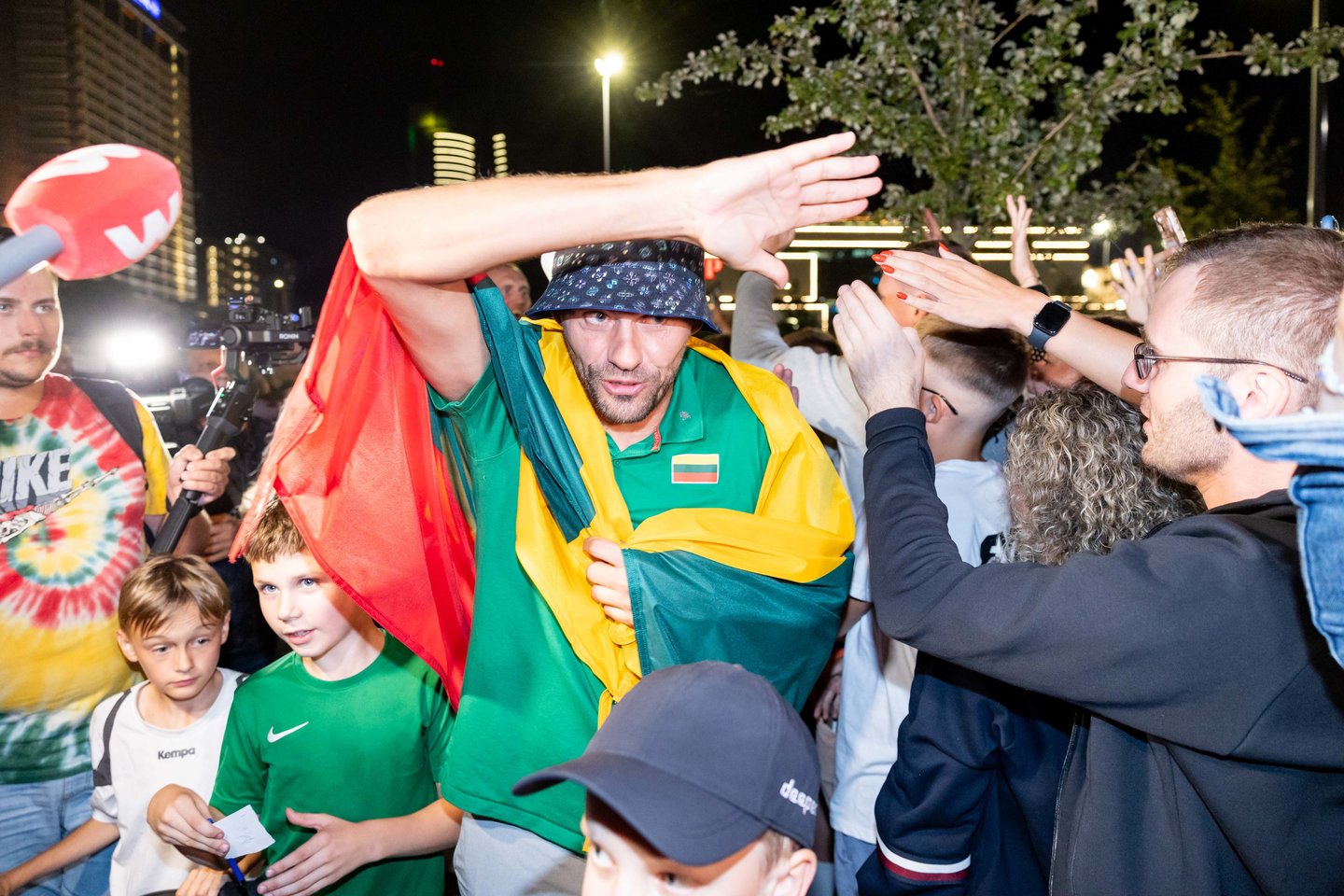 Lietuvos trijulių rinktinė iškilmingai sutikta Vilniuje <br>T. Bauro nuotr.