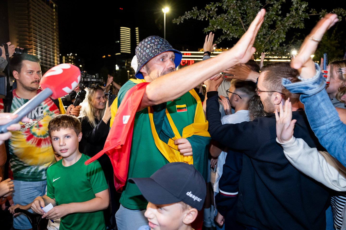Lietuvos trijulių rinktinė iškilmingai sutikta Vilniuje <br>T. Bauro nuotr.