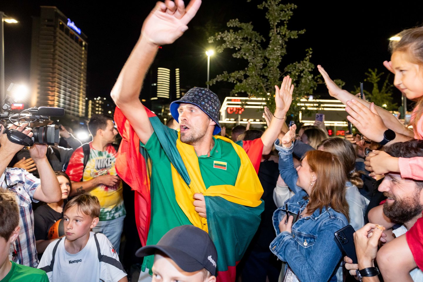 Lietuvos trijulių rinktinė iškilmingai sutikta Vilniuje <br>T. Bauro nuotr.