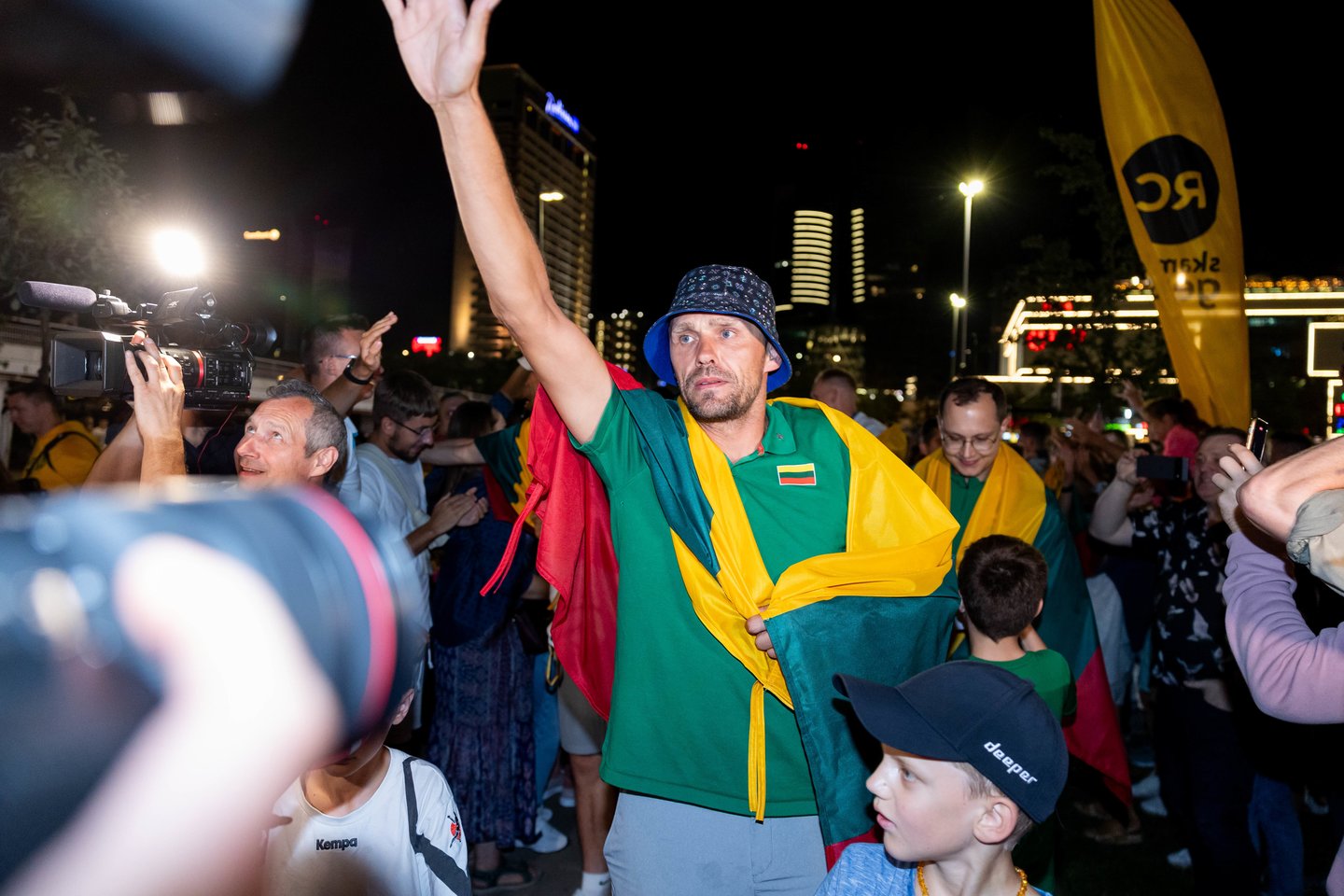 Lietuvos trijulių rinktinė iškilmingai sutikta Vilniuje <br>T. Bauro nuotr.