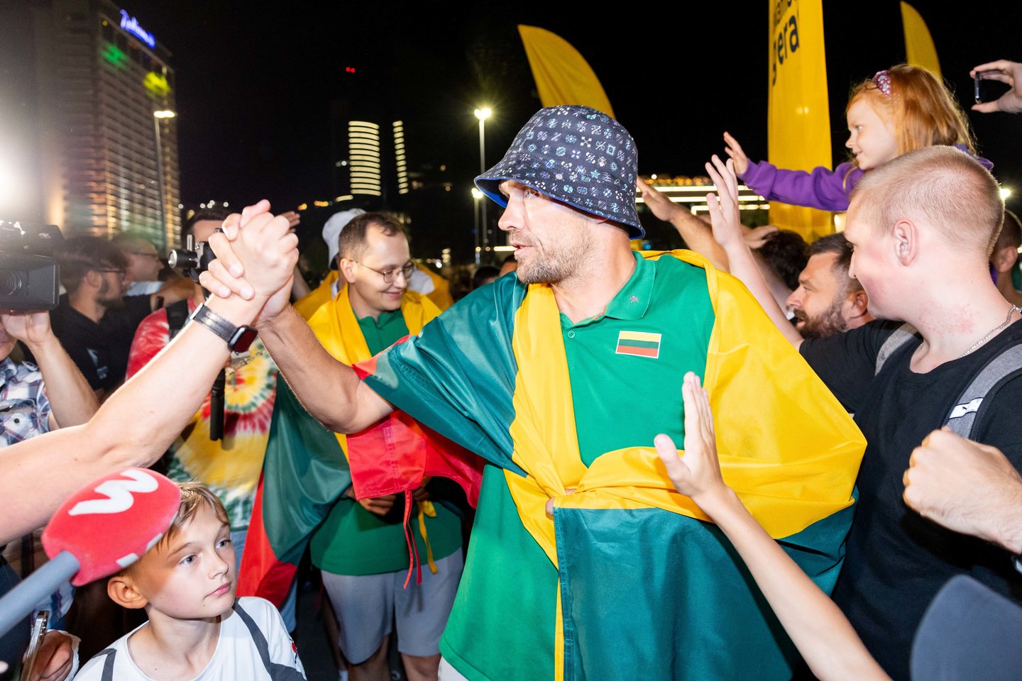 Lietuvos trijulių rinktinė iškilmingai sutikta Vilniuje <br>T. Bauro nuotr.