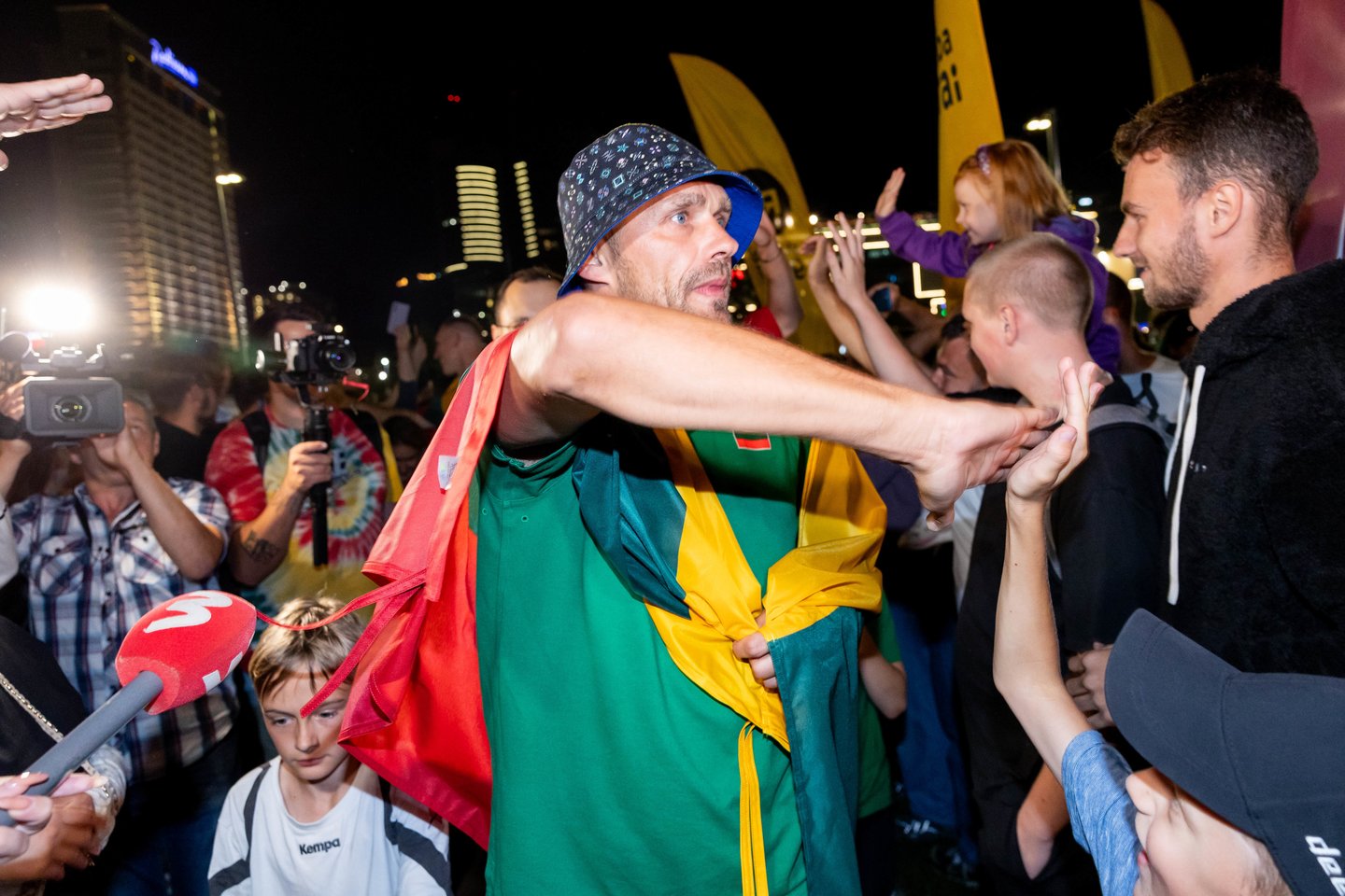 Lietuvos trijulių rinktinė iškilmingai sutikta Vilniuje <br>T. Bauro nuotr.