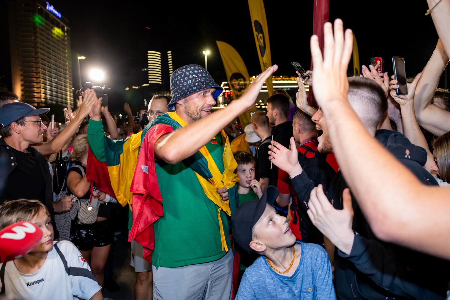 Lietuvos trijulių rinktinė iškilmingai sutikta Vilniuje <br>T. Bauro nuotr.