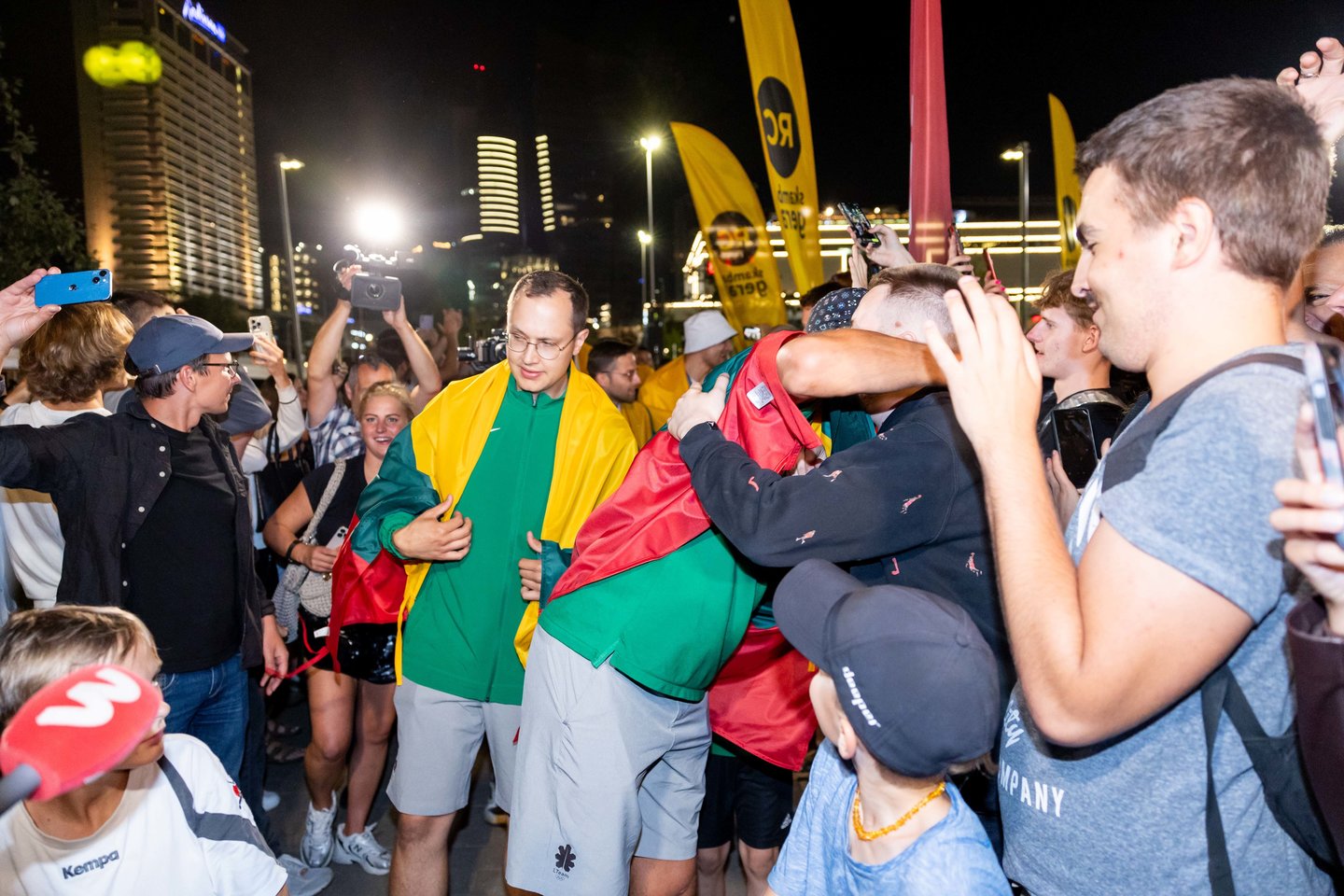 Lietuvos trijulių rinktinė iškilmingai sutikta Vilniuje <br>T. Bauro nuotr.