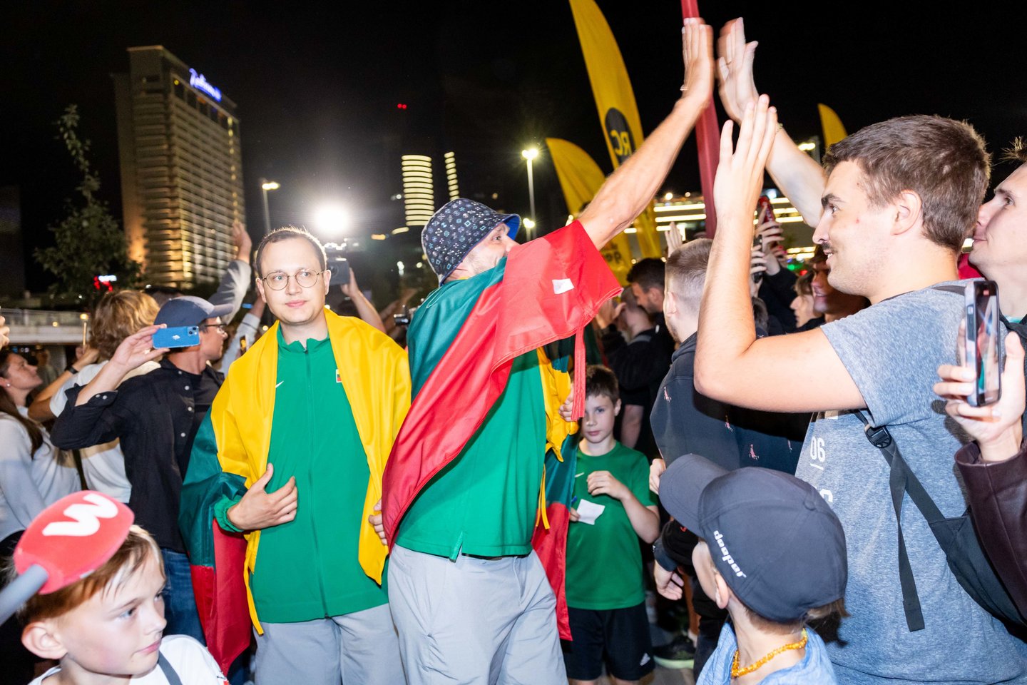 Lietuvos trijulių rinktinė iškilmingai sutikta Vilniuje <br>T. Bauro nuotr.