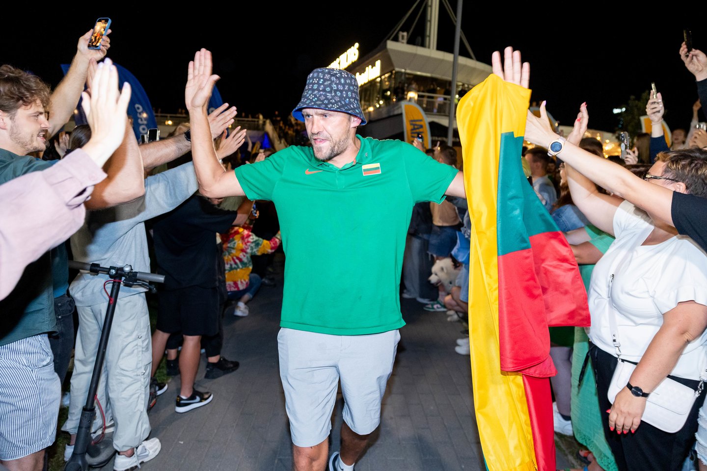 Lietuvos trijulių rinktinė iškilmingai sutikta Vilniuje <br>T. Bauro nuotr.