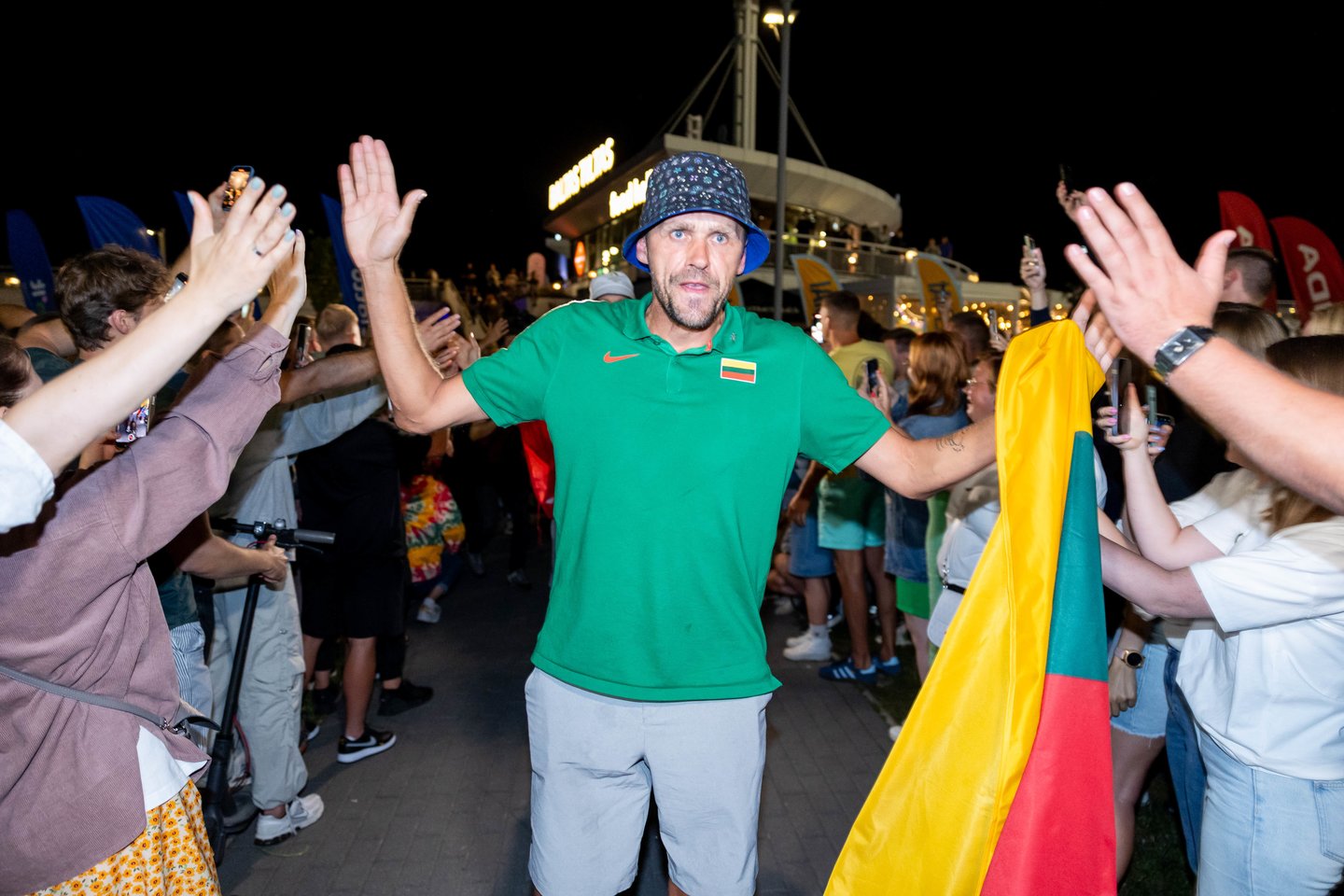 Lietuvos trijulių rinktinė iškilmingai sutikta Vilniuje <br>T. Bauro nuotr.