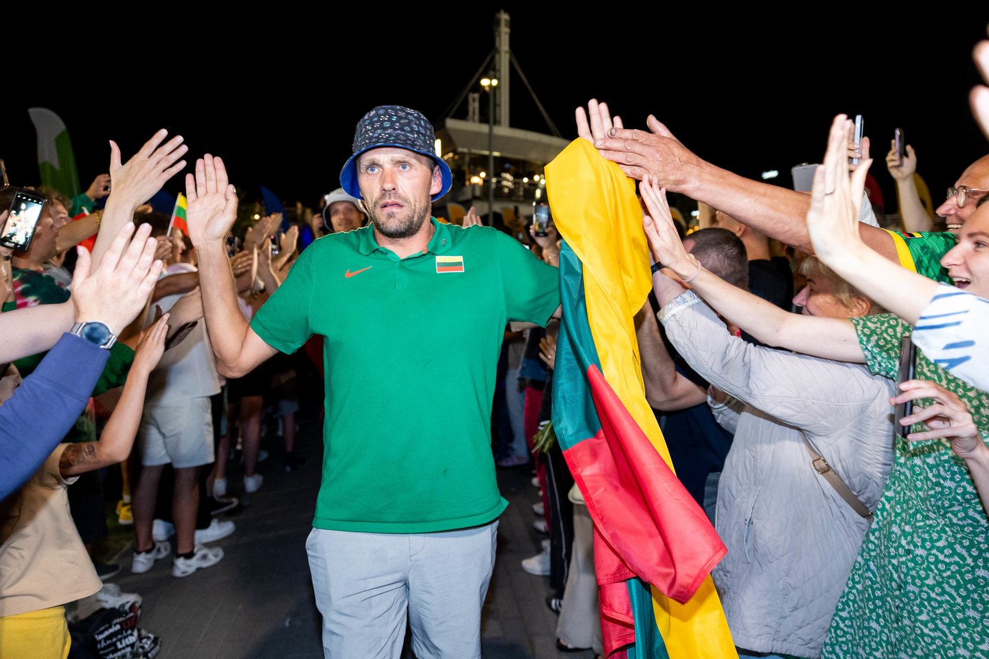 Lietuvos trijulių rinktinė iškilmingai sutikta Vilniuje <br>T. Bauro nuotr.