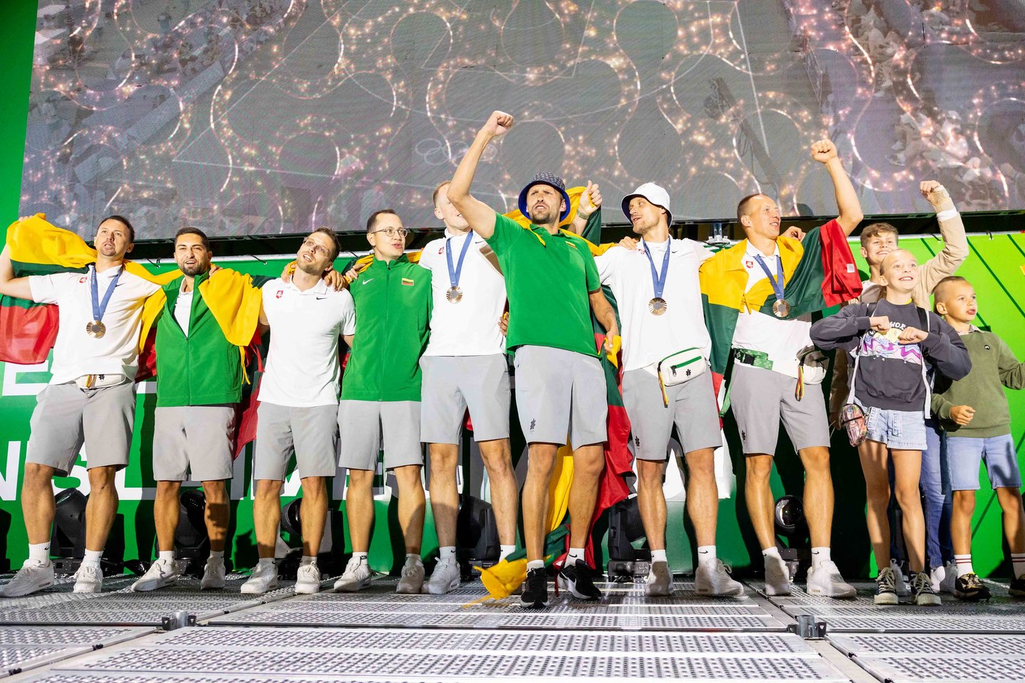 Lietuvos trijulių rinktinė iškilmingai sutikta Vilniuje <br>T. Bauro nuotr.