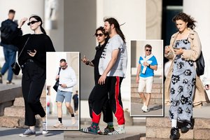 Vilniaus centre dėmesį kaustė vyrų stilius: prie šlepečių derino skirtingas kojines