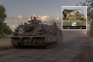 Ukraina rado atsaką rusų karo simboliui: ką reiškia V. Putiną į nokdauną pasiuntęs baltas trikampis