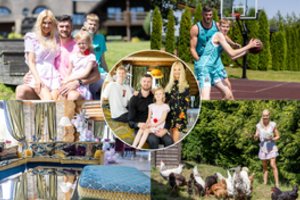 Darjušas Lavrinovičius su šeima atvėrė savo didžiulės sodybos duris: čia – ir vištos, ir privati sporto salė