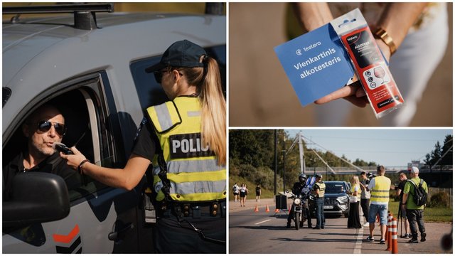 Policija siekia mažinti vairavimo išgėrus mastus: dalins vienkartinius alkotesterius