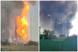 Šalia Krymo tilto rusai stato mįslingą konstrukciją, Rostovas vėl griaudėja, kyla liepsnos