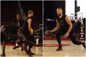 D. Sabonis neleidžia laiko veltui – lieja prakaitą kartu su nauja „Kings“ žvaigžde