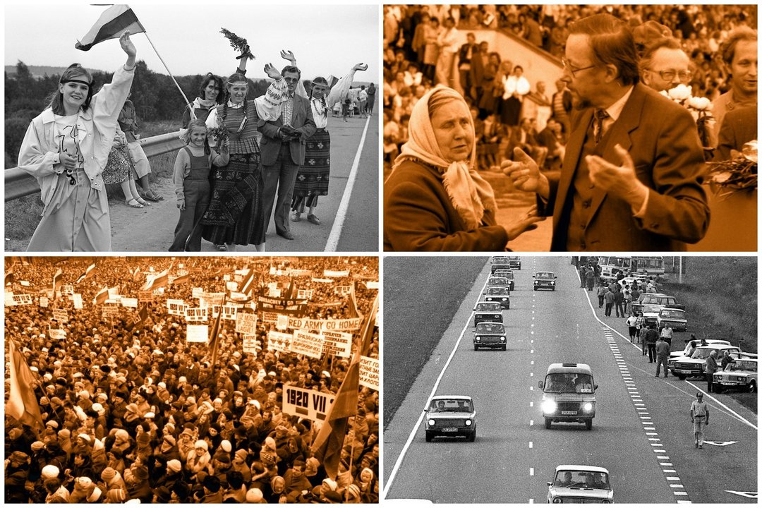 Baltijos kelio akimirkos.<br> lrytas.lt koliažas.