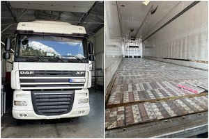 Tranzitu per Lietuvą mieles gabenusiame vilkike muitininkai aptiko cigarečių kontrabandą