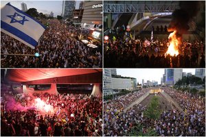 Šimtai tūkstančių žmonių Izraelyje reikalavo susitarimo su „Hamas“