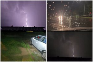 Panevėžyje – stipri liūtis: gyventojai socialiniuose tinkluose dalijasi vaizdais