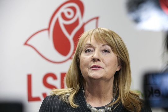 Lietuvos socialdemokratų partijos pirmininkė Vilija Blinkevičiūtė.Rinkimų štabas