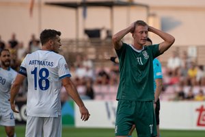 Rungtynių tempą kontroliavę Lietuvos futbolininkai nusileido Kipro rinktinei