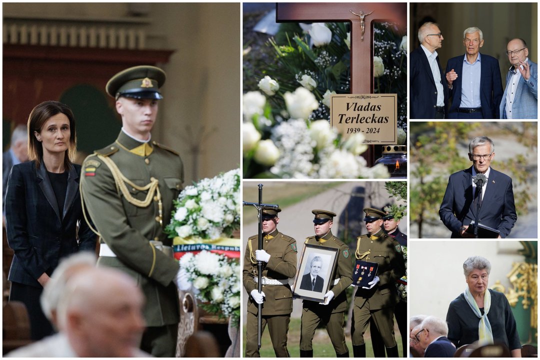  Lietuvos Nepriklausomybės Akto signataro, ekonomisto Vlado Terlecko laidotuvės.<br> Lrytas.lt koliažas