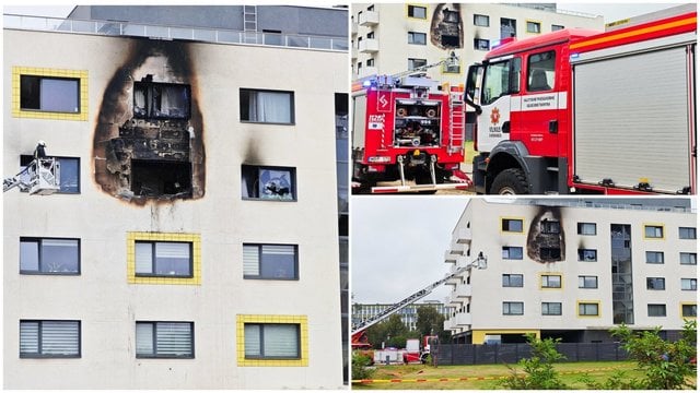 Užfiksavo gaisrą Žirmūnų daugiabutyje: situaciją pakomentavo ugniagesys