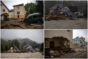 Slūgstantis vanduo atidengia apokaliptinius vaizdus: auga ir aukų skaičius