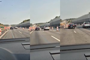 Vairuotojai perspėja būti atsargiais: kelininkai ties „Mega“ sugebėjo pradanginti eismo juostą