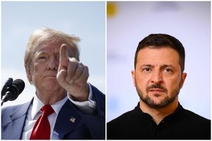 D. Trumpas prakalbo apie susitikimą su V. Zelenskiu