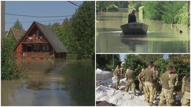 Potvyniai jau pasiekė Vengriją: šimtai karių toliau pluša, kad išvengtų didesnių padarinių