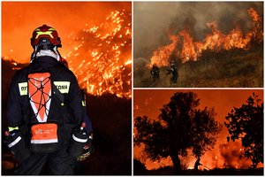 Graikijoje siautėja miškų gaisrai: Kroatija ir Italija pasiuntė tris gaisrų gesinimo lėktuvus
