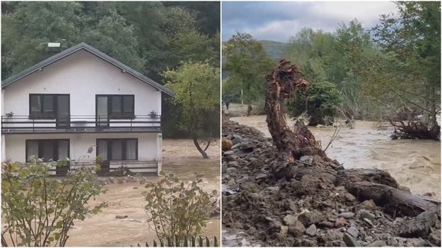 Parodė, kaip atrodo Bosnijos miestas po katastrofiškų liūčių: dešimtys žmonių laikomi dingusiais