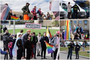Prie Seimo – LGBT bendruomenės protestas: „Čia stovės Gay-rovės valstybė“