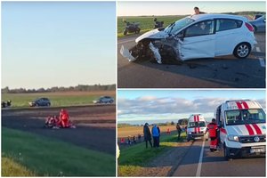 Į kairę sukęs moters automobilis greta Kėdainių nepraleido motociklo – motociklininkas žuvo